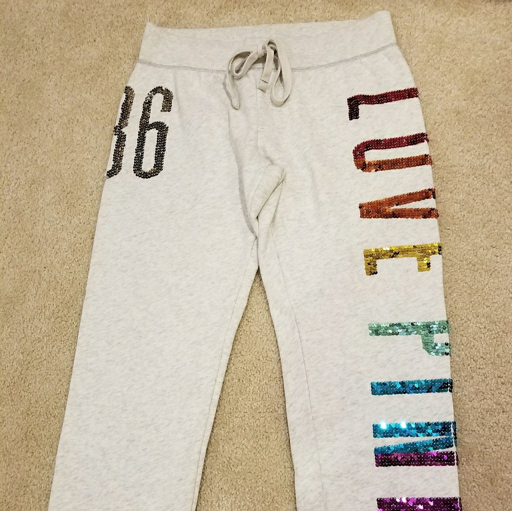 🌈 RARE VS PINK Rainbow Bling Pants 🌈